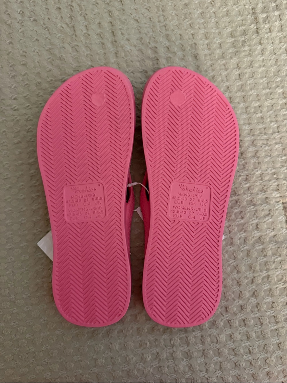 Archies Pink Arch Support Flip Flops - Picture 2 of 3